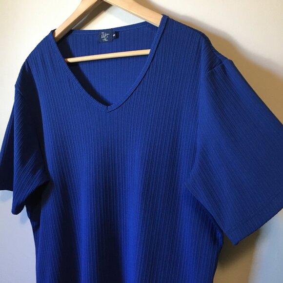 Vintage Made in Canada WE Phthalo Blue Ribbed T-Shirt - Picture 5 of 16